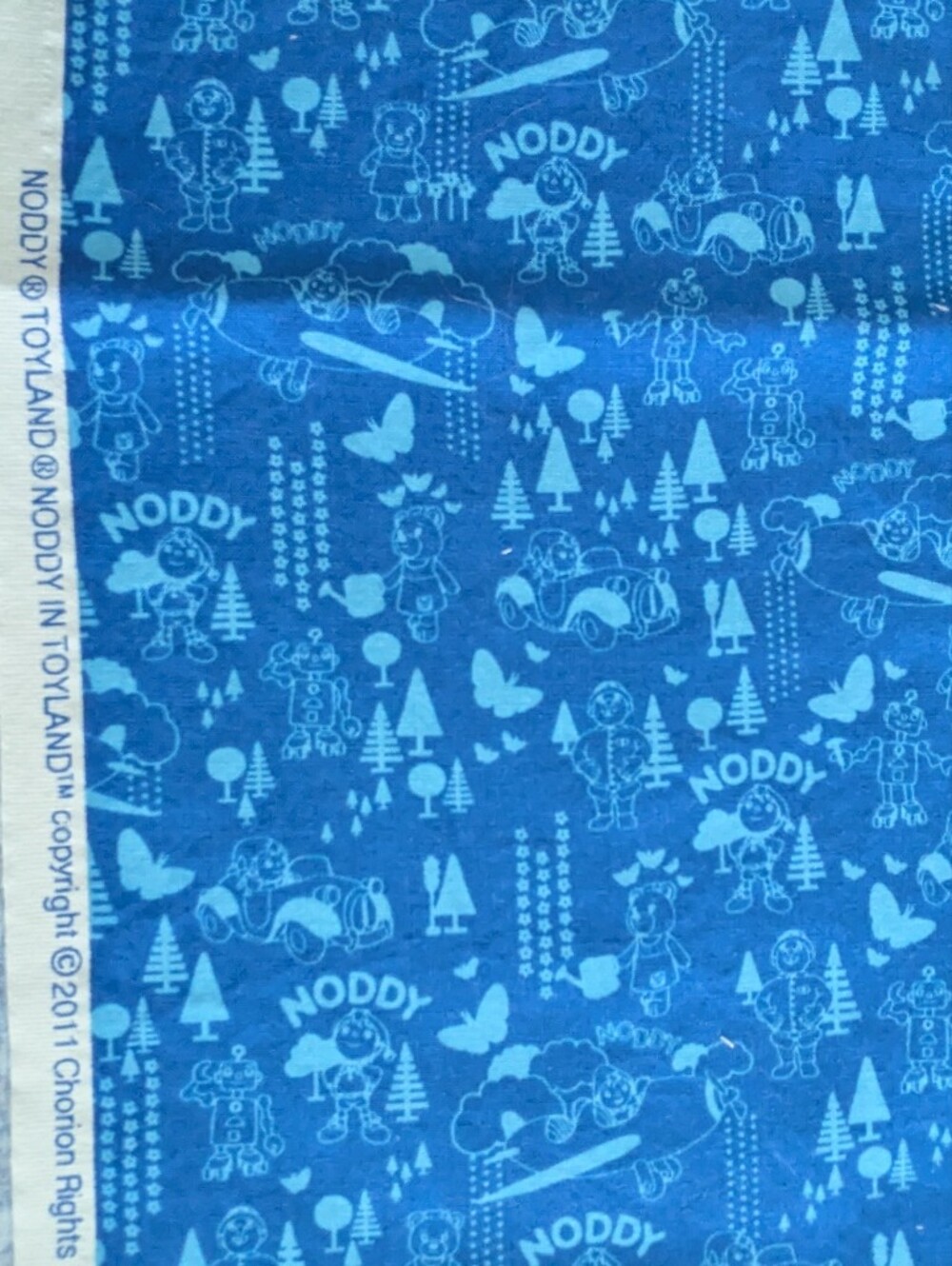 Noddy in Toyland Copyright Fabric 2011 - Remnant 44"x14"